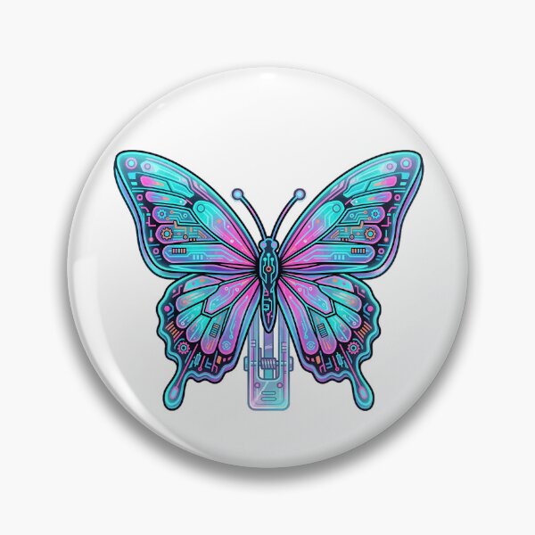 Item preview, Cyberpunk Butterfly Neon Mecha Circuit Board Synthwave Insect Aesthetic designed and sold by mood-draftsman.