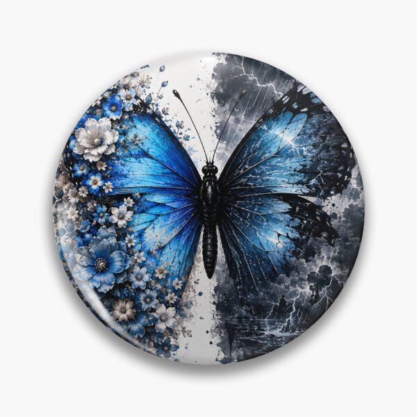 Item preview, Blue Butterfly Dual Nature Flowers and Storm Art designed and sold by Ak-art-shop.