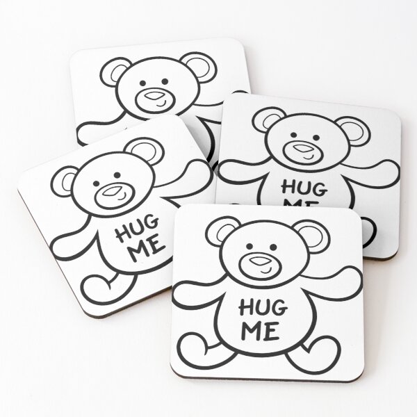 Item preview, Cute "Hug Me" Teddy Bear Line Art designed and sold by Uniquely Worlds.