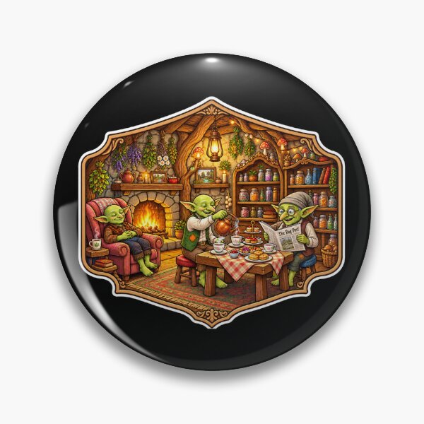 Item preview, The Bog Post Tea & Tales | Cozy Goblin Tea Party Fantasy Art designed and sold by MrDev.