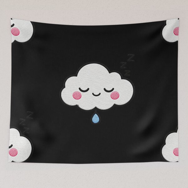 Artikelvorschau, Kawaii-Stickerei-Aufnäher mit schlafender Wolke entworfen und verkauft von ColorSplash123.