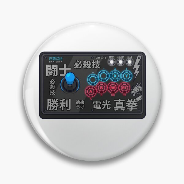 Item preview, Retro Neon Arcade Fight Stick Controller FGC Japanese Kanji Gamer Aesthetic designed and sold by mood-draftsman.