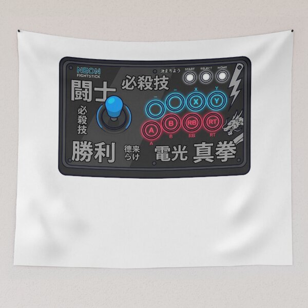 Item preview, Retro Neon Arcade Fight Stick Controller FGC Japanese Kanji Gamer Aesthetic designed and sold by mood-draftsman.