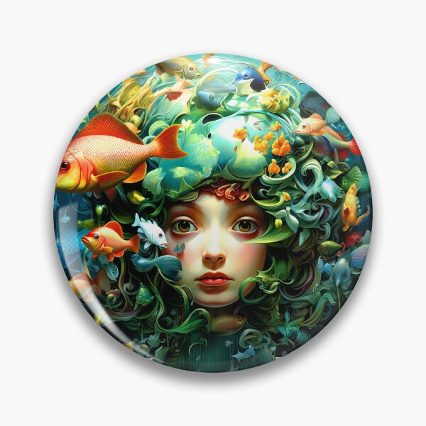 Item preview, Imaginary Surreal Female With A Head Of Swimming Fish  designed and sold by DEC02.