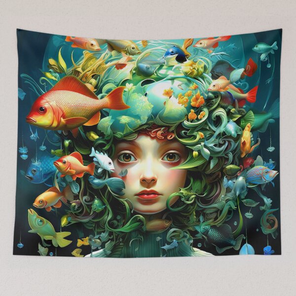 Item preview, Imaginary Surreal Female With A Head Of Swimming Fish  designed and sold by DEC02.