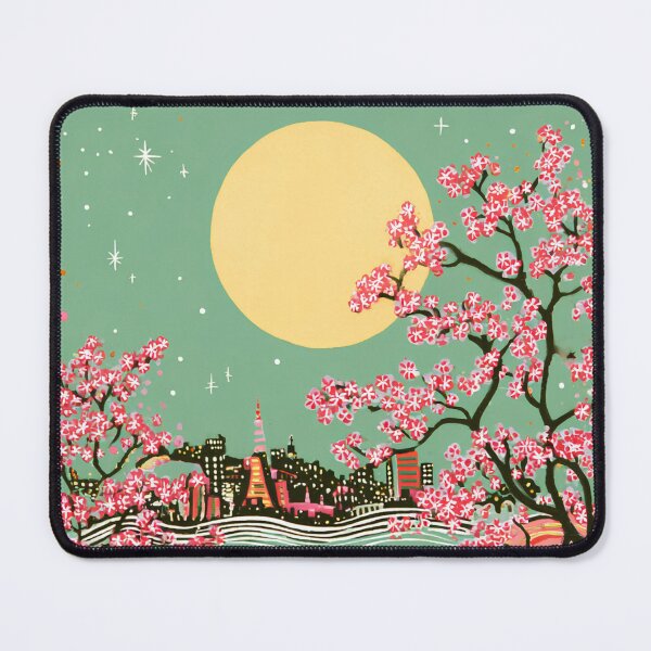 Item preview, Tokyo Cherry Blossom Moonlight – Japanese Nightscape designed and sold by YohakuPause.