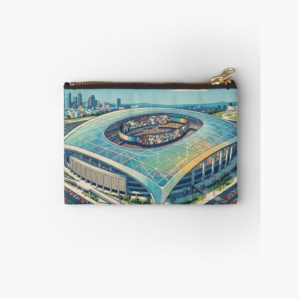 Item preview, SoFi Stadium Retro Art Poster - David Hockney Style Square Print designed and sold by subjectivityxx.