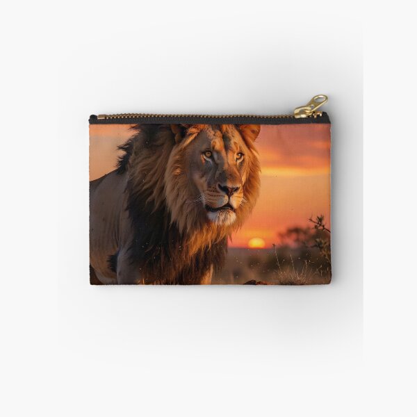 Item preview, Majestic African Lion at Sunset – Golden Savannah Wildlife Art designed and sold by DreamyWallVibes.