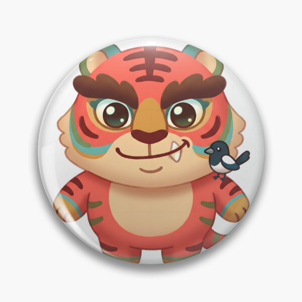 Item preview, Kkachi Horangi Magpie and Tiger — Cute Korean Minhwa Folk Art Sticker designed and sold by radou88.