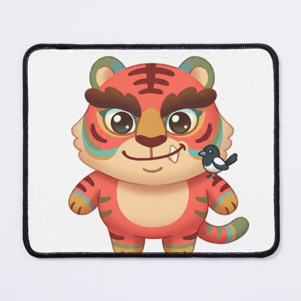 Item preview, Kkachi Horangi Magpie and Tiger — Cute Korean Minhwa Folk Art Sticker designed and sold by radou88.