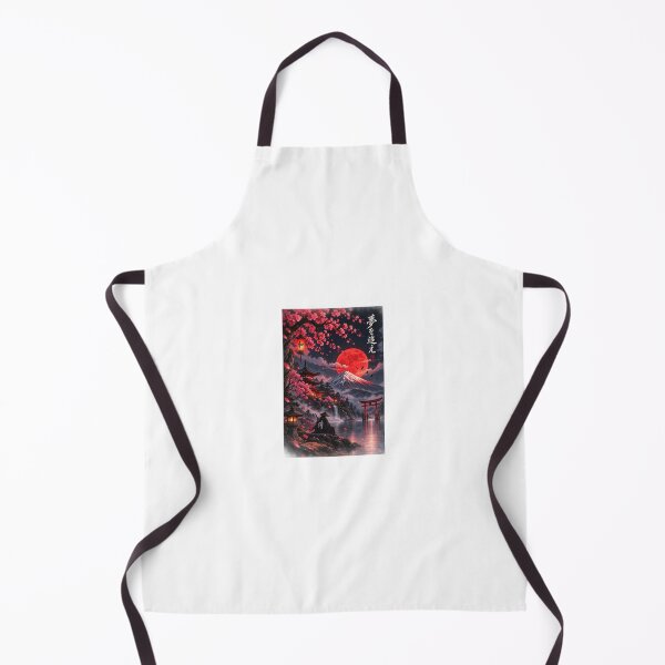 Item preview, Japanese Samurai Under the Red Moon – Mount Fuji Sakura Art designed and sold by Ak-art-shop.