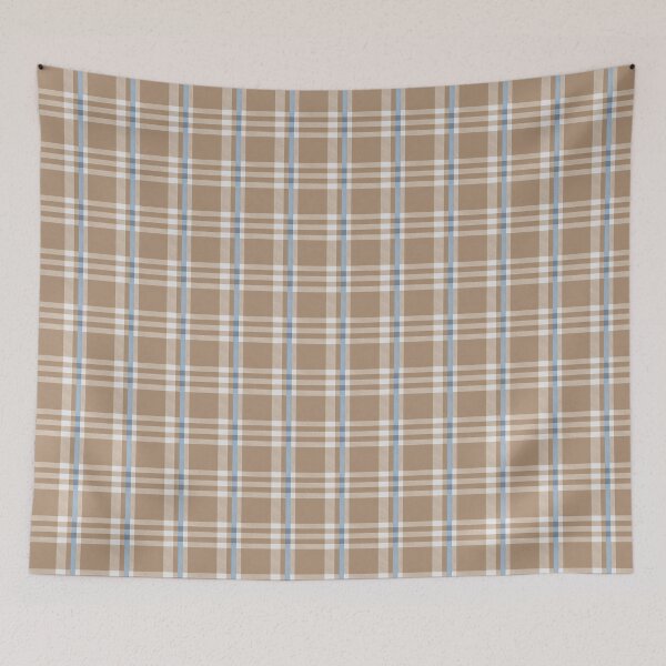 Item preview, Reynolds fun flannel inspired pattern - brown with blue stripe designed and sold by ReynoldsFun.