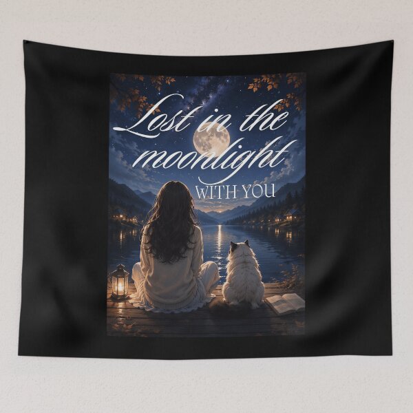 Item preview, Lost In The Moonlight With You Cat Quote designed and sold by Soluna Studio.