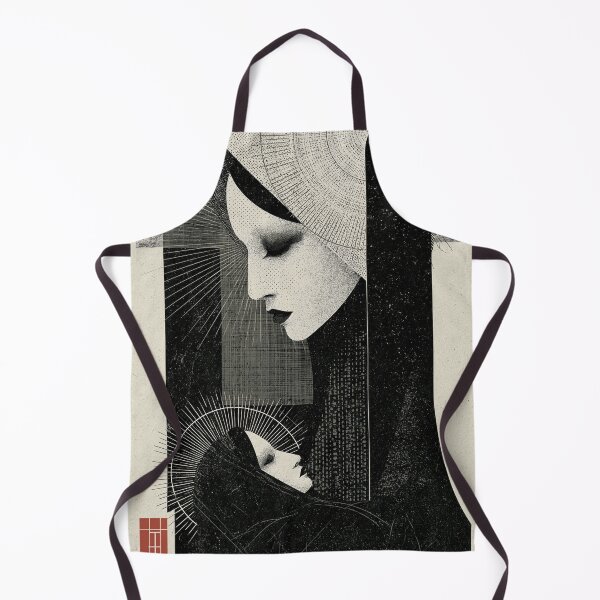 Item preview, Mother Mary Stippled Portrait Design, Gothic Madonna Sacred Art designed and sold by Hermetic Codex.