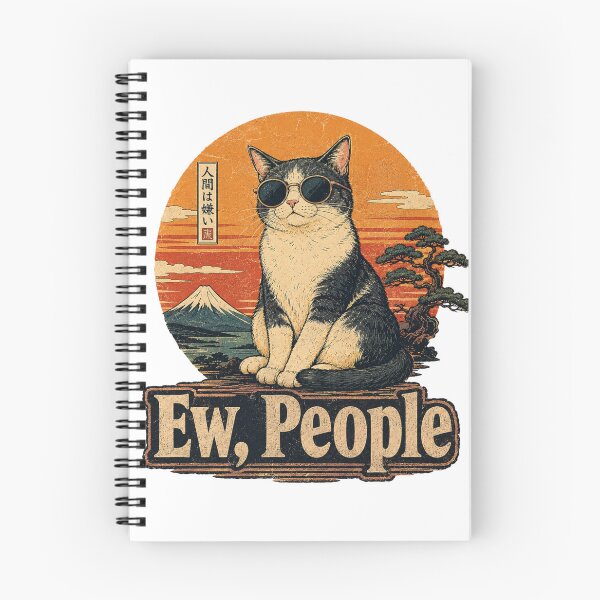 Item preview, Ew People Japanese Vintage Cat wearing Sunglasses Funny Introvert designed and sold by RajStore41.