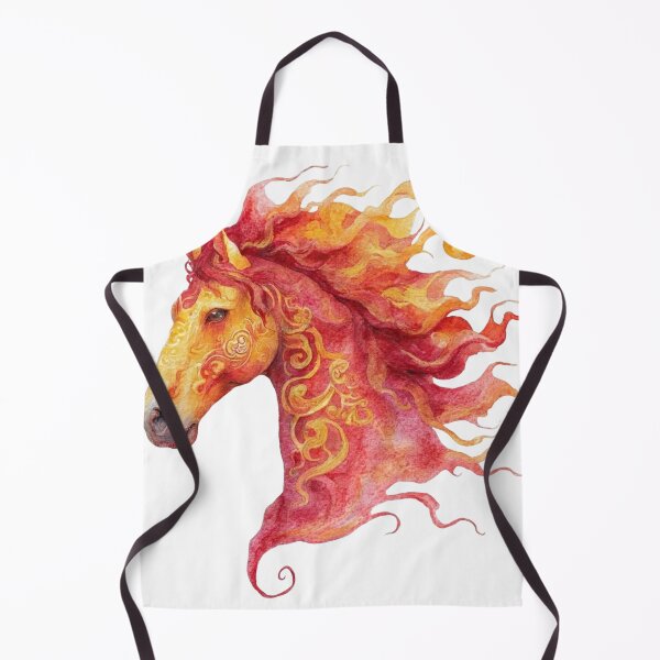 Item preview, Fiery Horse Head Profile Watercolor Art designed and sold by KLSRAJ.