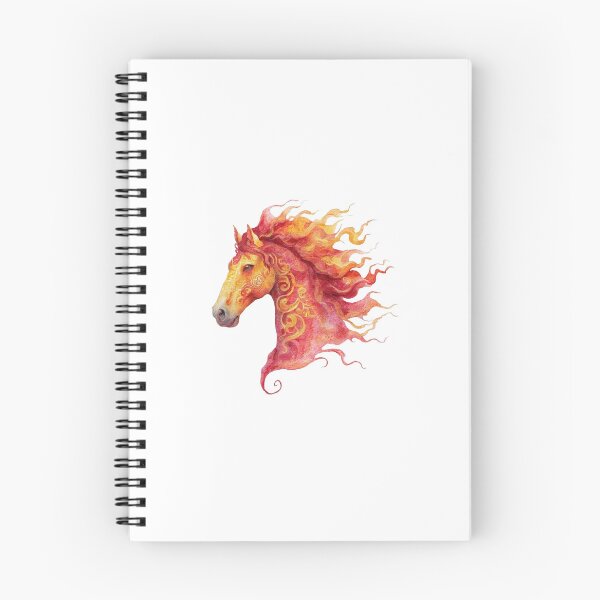 Item preview, Fiery Horse Head Profile Watercolor Art designed and sold by KLSRAJ.