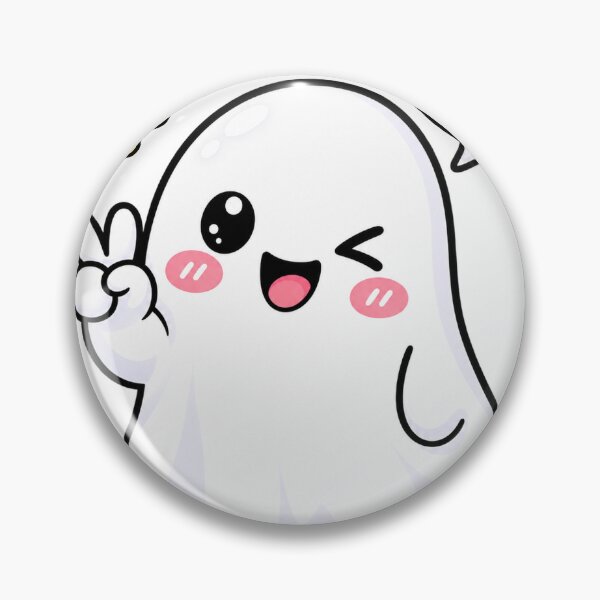 Item preview, Cute Winking Ghost with Peace Sign – Kawaii Hey Ghost Sticker designed and sold by ghatwalsachin.