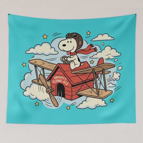 Item preview, Snoopy Flying Ace Retro Cartoon Art designed and sold by Innova_Creations.