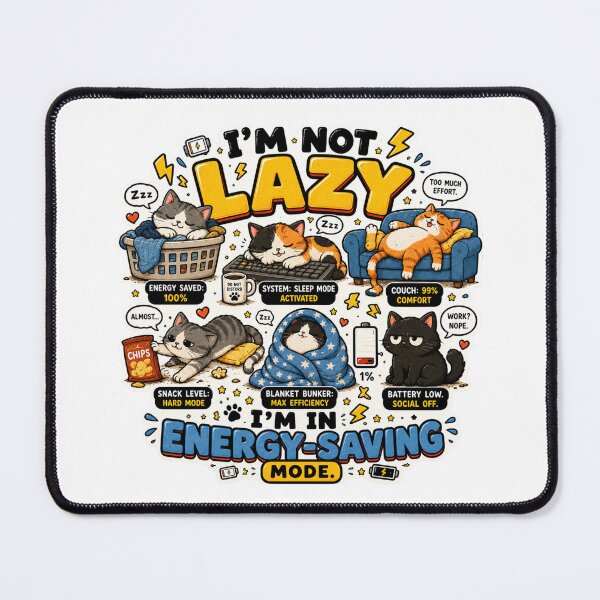 Item preview, I’m Not Lazy, I’m in Energy-Saving Mode | Funny Lazy Cat Humor designed and sold by MrDev.