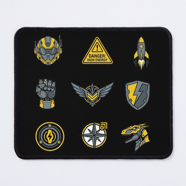 Item preview, Sci-Fi Mecha Badges Cyberpunk Tactical Yellow Gamer Sticker Pack designed and sold by mood-draftsman.