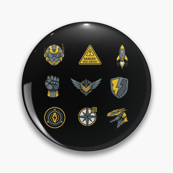 Item preview, Sci-Fi Mecha Badges Cyberpunk Tactical Yellow Gamer Sticker Pack designed and sold by mood-draftsman.