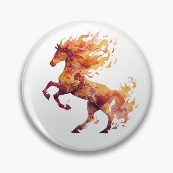 Item preview, Majestic Rearing Fire Horse Watercolor Fantasy Art designed and sold by KLSRAJ.