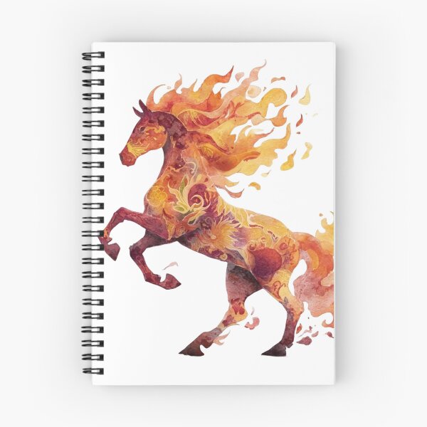 Item preview, Majestic Rearing Fire Horse Watercolor Fantasy Art designed and sold by KLSRAJ.