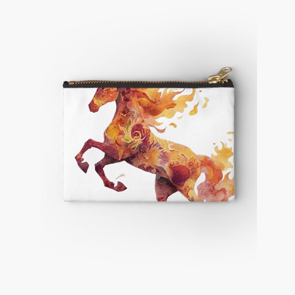 Item preview, Majestic Rearing Fire Horse Watercolor Fantasy Art designed and sold by KLSRAJ.