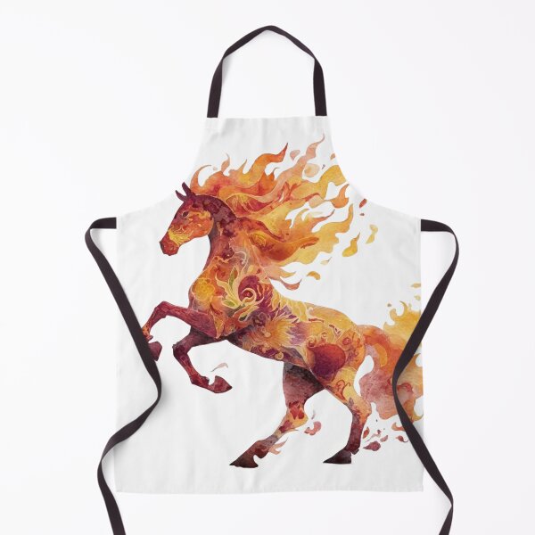 Item preview, Majestic Rearing Fire Horse Watercolor Fantasy Art designed and sold by KLSRAJ.
