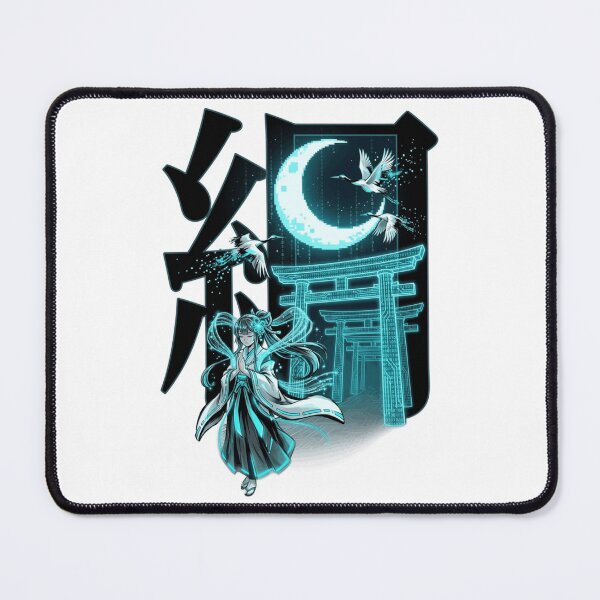 Item preview, Cyberpunk Shrine Maiden Miko Kanji Neon Torii Gate Moon Anime Aesthetic designed and sold by mood-draftsman.