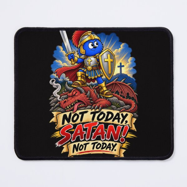 Item preview, Not Today, Satan! Not Today. The Bible Stop and TheThinglings crossover design designed and sold by TheBibleStop.