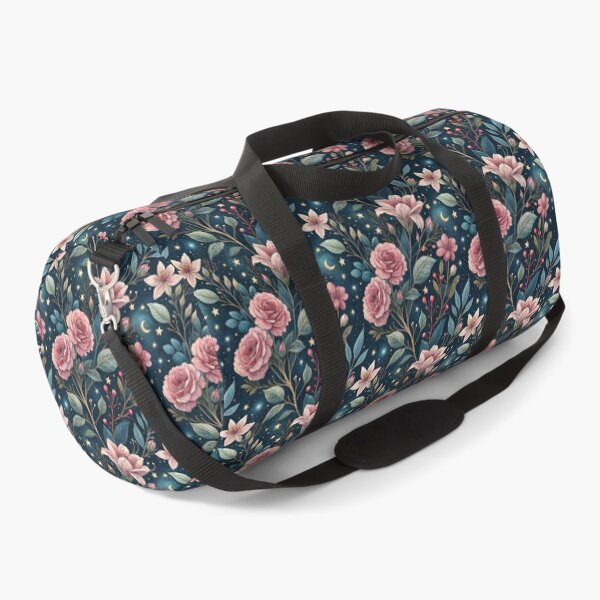 Item preview, Midnight Botanical Garden – Pink Roses Under The Crescent Moon & Starlit designed and sold by Whimsical Wayfarer.