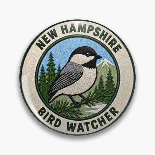 Item preview, New Hampshire Bird Watcher – Black-Capped Chickadee Patch designed and sold by The-Drip-Studio.