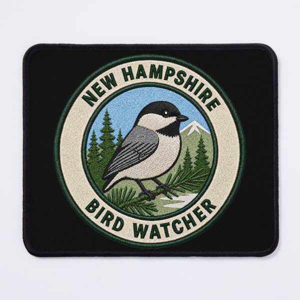Item preview, New Hampshire Bird Watcher – Black-Capped Chickadee Patch designed and sold by The-Drip-Studio.