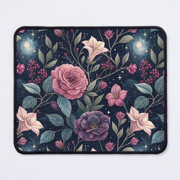 Item preview, Midnight Botanical Garden – Pink And Purple Peonies Under The Full Moon  designed and sold by Whimsical Wayfarer.