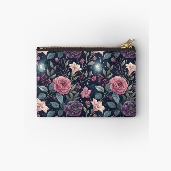 Item preview, Midnight Botanical Garden – Pink And Purple Peonies Under The Full Moon  designed and sold by Whimsical Wayfarer.
