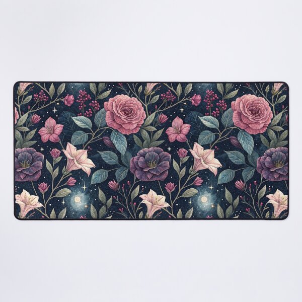Item preview, Midnight Botanical Garden – Pink And Purple Peonies Under The Full Moon  designed and sold by Whimsical Wayfarer.
