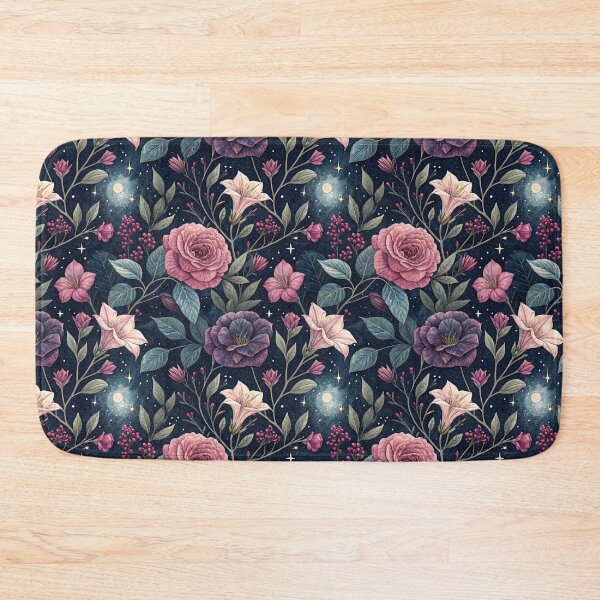 Item preview, Midnight Botanical Garden – Pink And Purple Peonies Under The Full Moon  designed and sold by Whimsical Wayfarer.