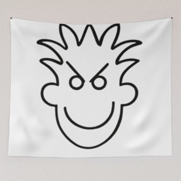 Item preview, Spiky Hair Evil Smile Face Graphic designed and sold by Uniquely Worlds.