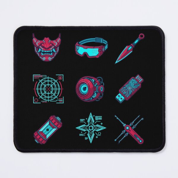 Item preview, Cyberpunk Ninja Gear Neon Hacker Techwear Japanese Gamer Sticker Pack designed and sold by mood-draftsman.