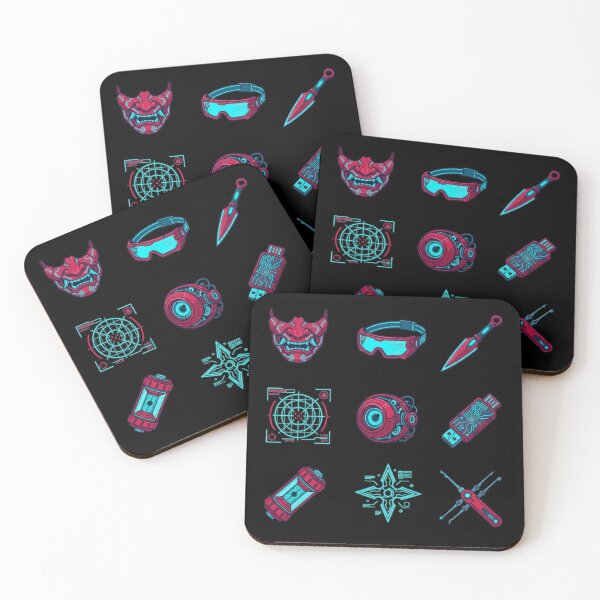 Item preview, Cyberpunk Ninja Gear Neon Hacker Techwear Japanese Gamer Sticker Pack designed and sold by mood-draftsman.