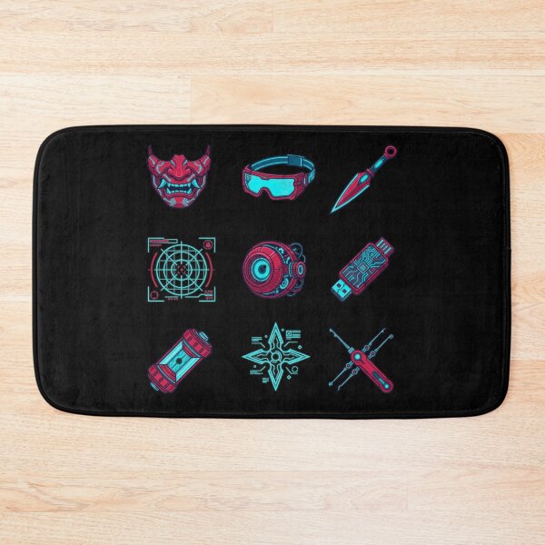 Item preview, Cyberpunk Ninja Gear Neon Hacker Techwear Japanese Gamer Sticker Pack designed and sold by mood-draftsman.