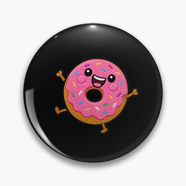 Item preview, Funny Donut Kawaii Embroidery Patch Illustration designed and sold by ColorSplash123.