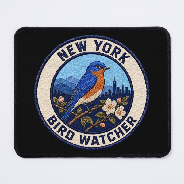 Item preview, New York Bird Watcher – Eastern Bluebird Patch designed and sold by The-Drip-Studio.