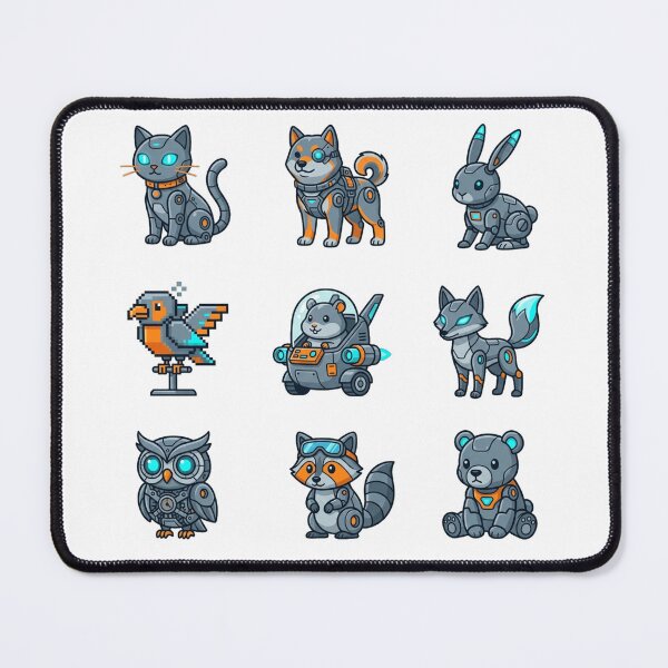 Item preview, Cute Mecha Animals Cybernetic Robot Pets Kawaii Sci-Fi Sticker Pack designed and sold by mood-draftsman.