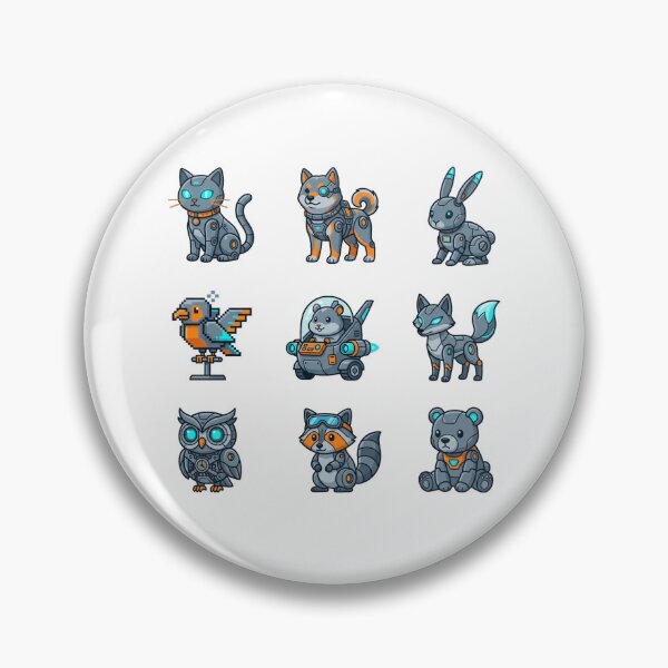 Item preview, Cute Mecha Animals Cybernetic Robot Pets Kawaii Sci-Fi Sticker Pack designed and sold by mood-draftsman.