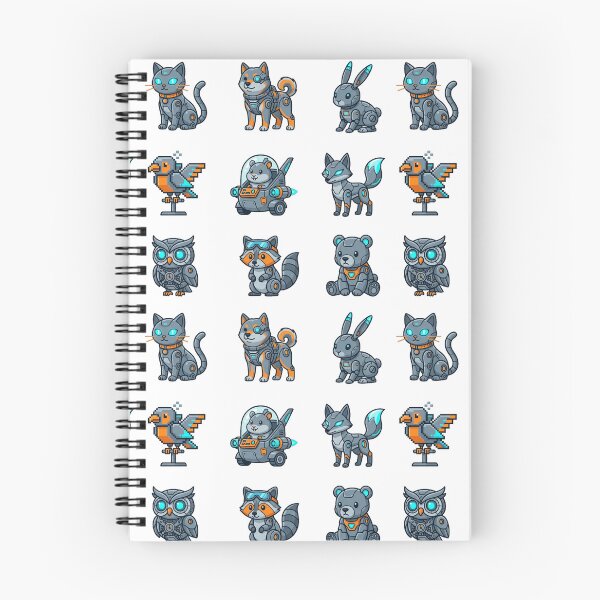 Item preview, Cute Mecha Animals Cybernetic Robot Pets Kawaii Sci-Fi Sticker Pack designed and sold by mood-draftsman.