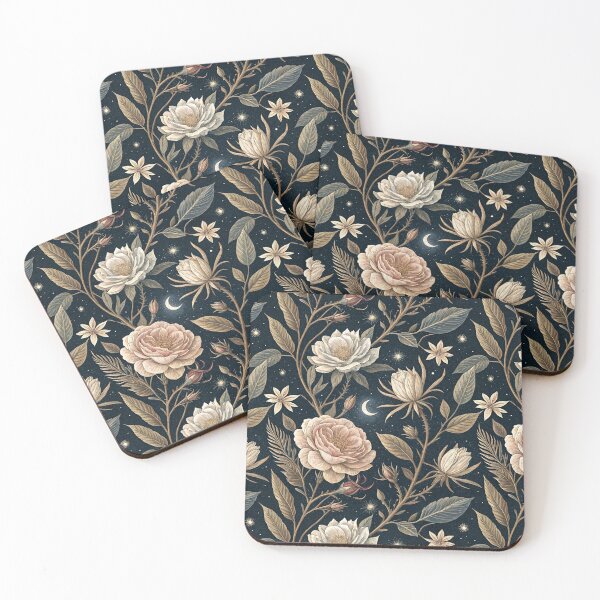 Item preview, Midnight Botanical Garden – Golden Roses Under The Moonlight designed and sold by Whimsical Wayfarer.