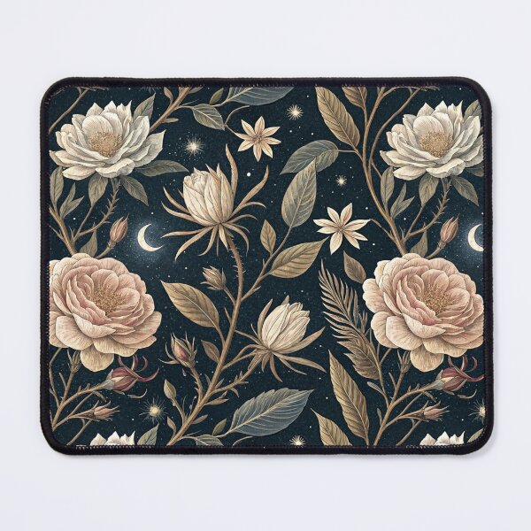Item preview, Midnight Botanical Garden – Golden Roses Under The Moonlight designed and sold by Whimsical Wayfarer.
